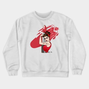 Girl Power Red Lipstick vintage Pinup Lashes retro make up artist make up lover Icon Crewneck Sweatshirt